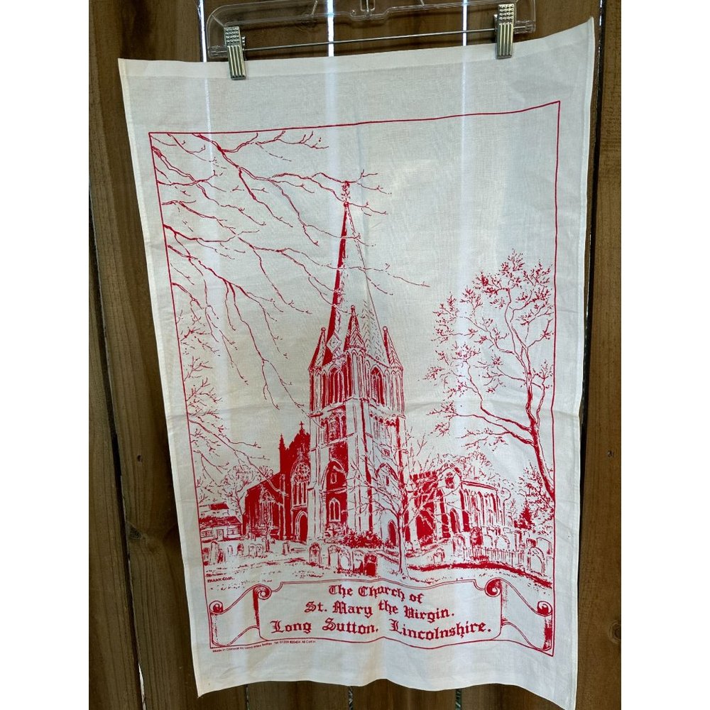 The Church of St Mary the Virgin Long Sutton Lincolnshire  TEA TOWEL Lorna Wiles